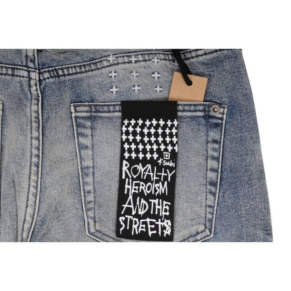 Ksubi Mens Jeans 36x32 Medium Wash Blue Chitch Half Way Slim Tapered Fit Denim - Picture 9 of 10